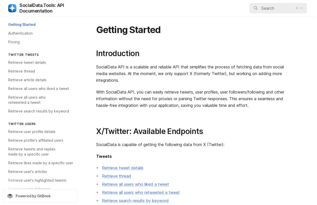 SocialData Api ApisList