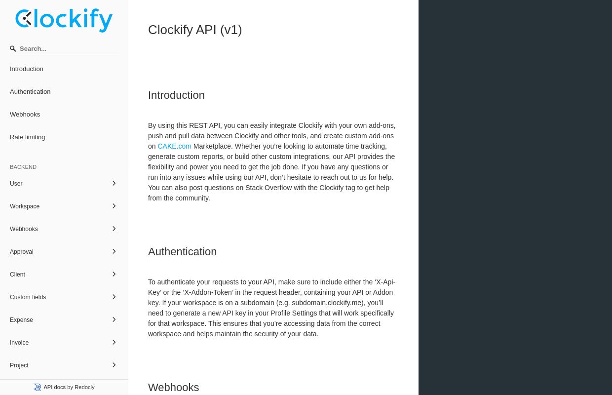 Clockify Api ApisList