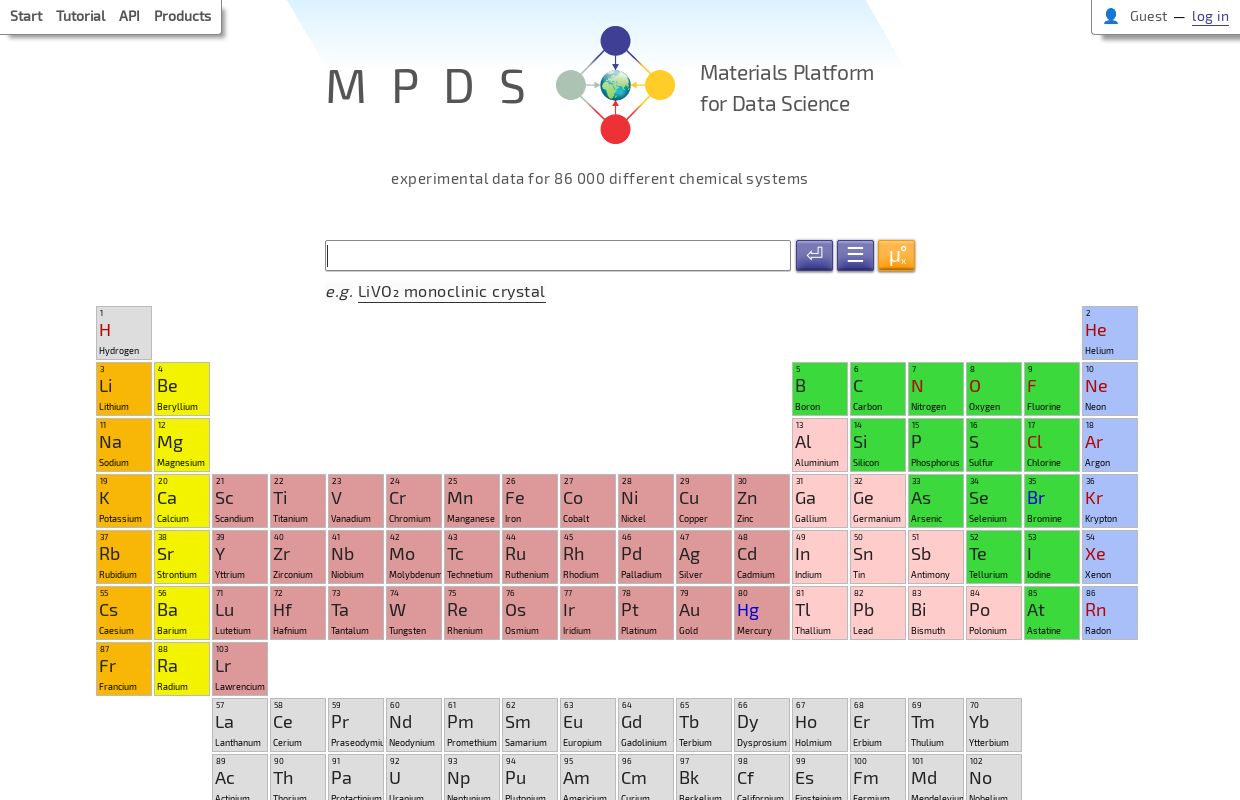 Materials Platform for Data Science