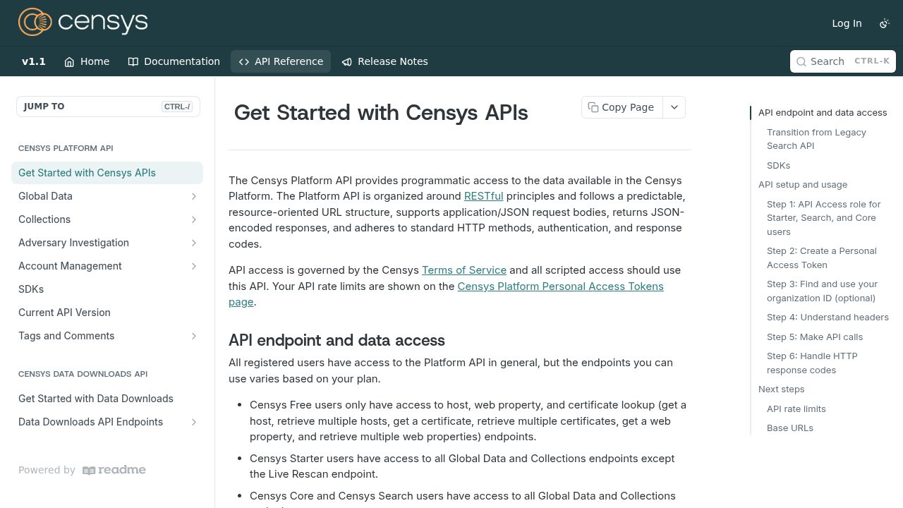 Censys preview interface
