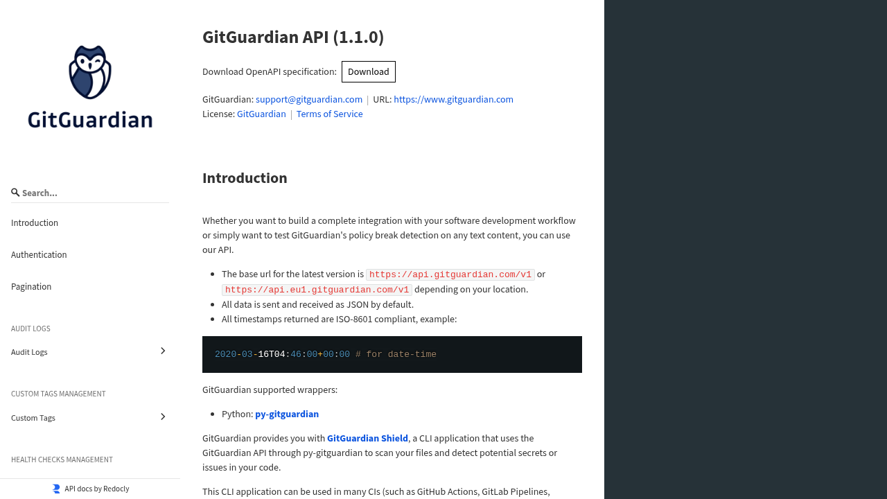 GitGuardian preview interface