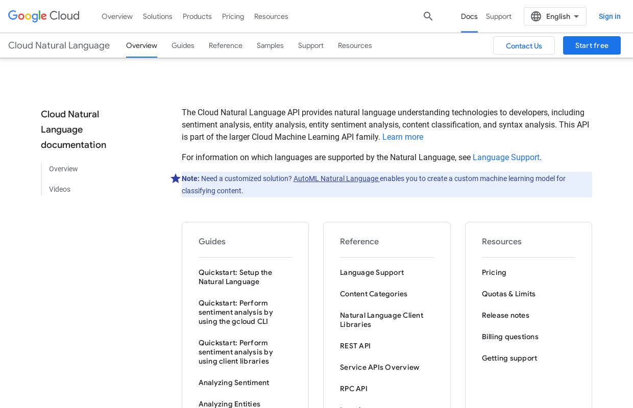 Google Cloud Natural