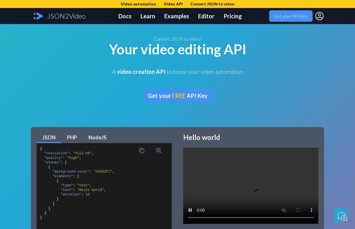 JSON2Video