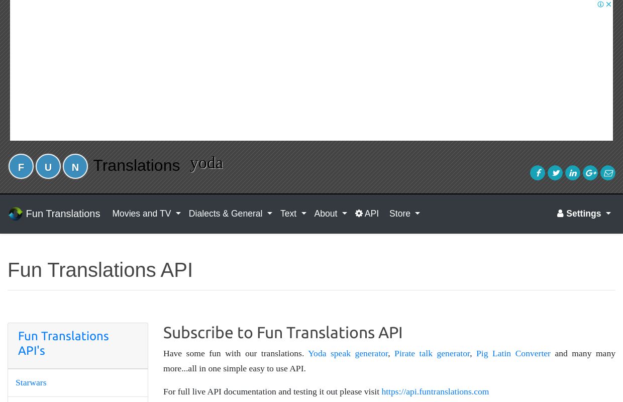 Fun Translations API