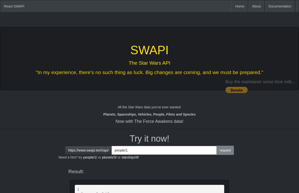 Star Wars API (SWAPI)