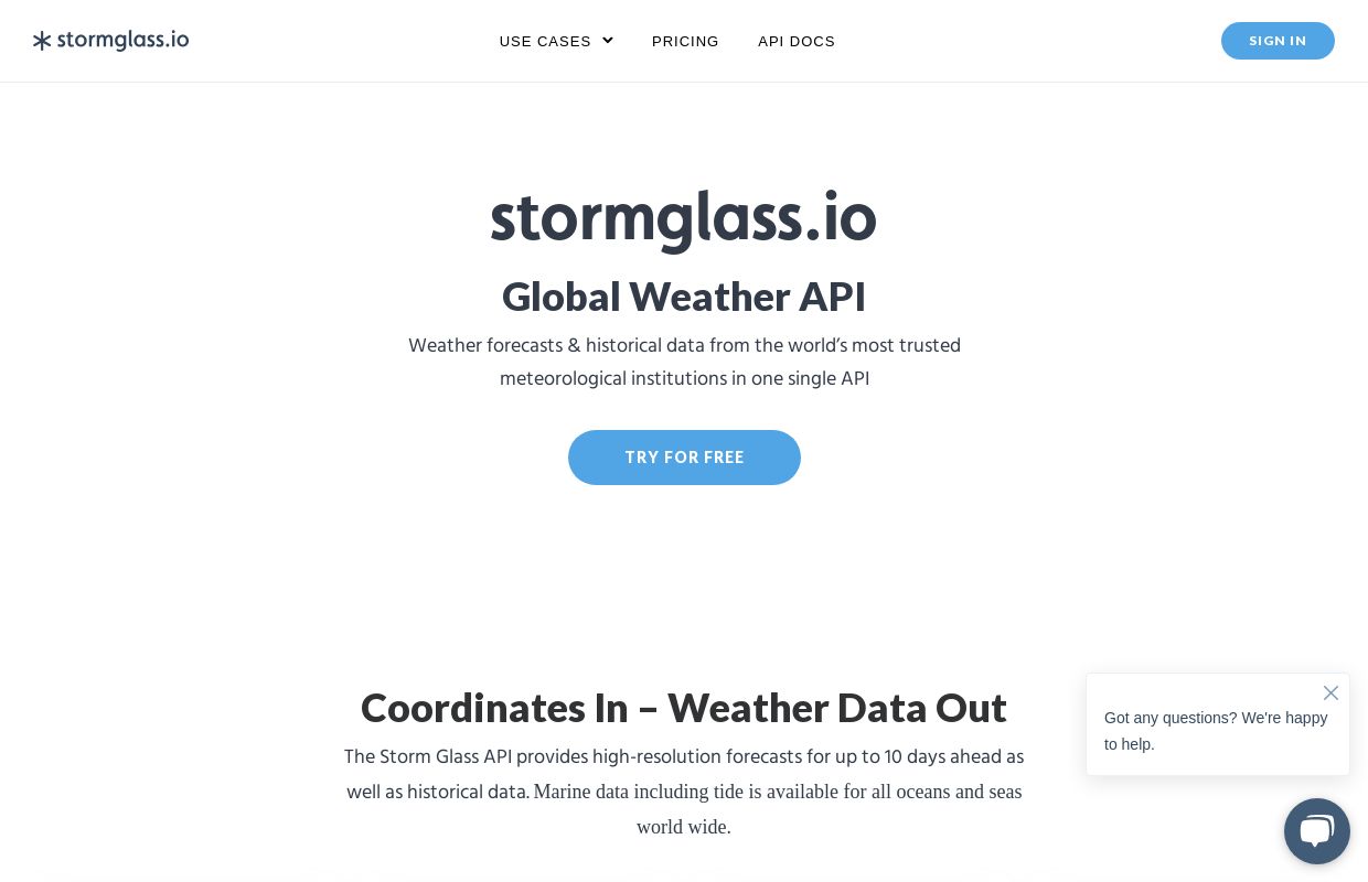 Storm Glass Marine Weather API