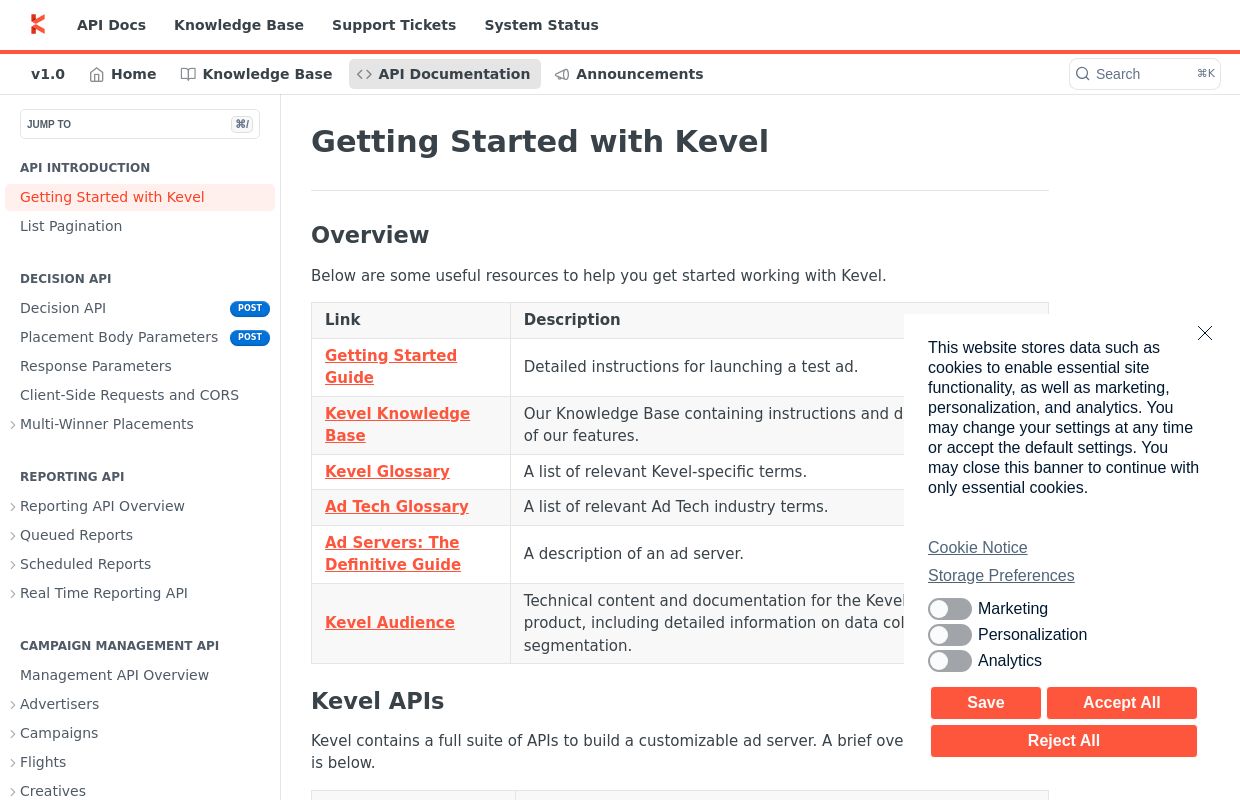 Kevel Ad APIs