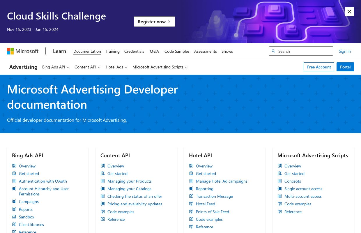 Microsoft Advertising Platform - Bing Ads API