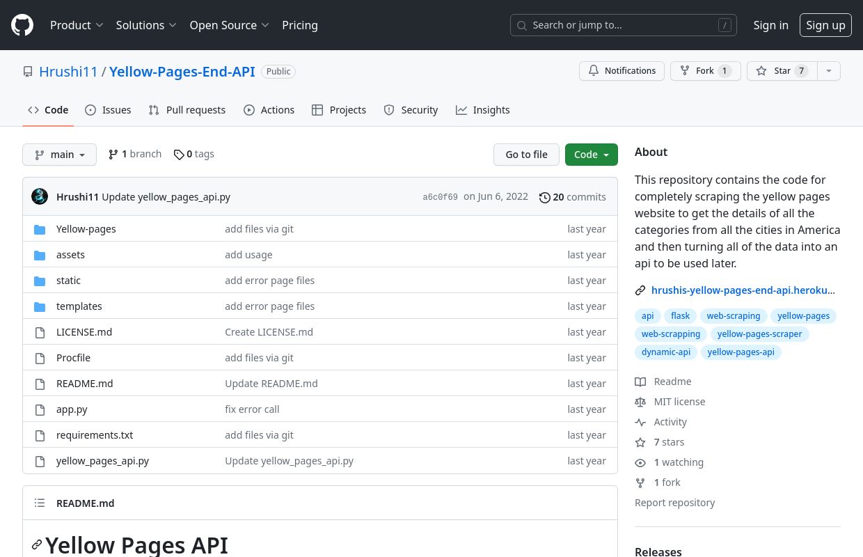 Yellow Pages API