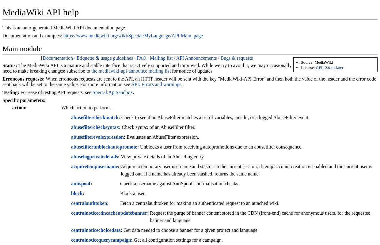 Wikipedia Api ApisList