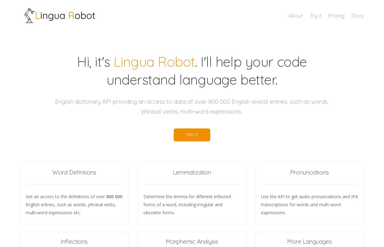 Lingua Robot API