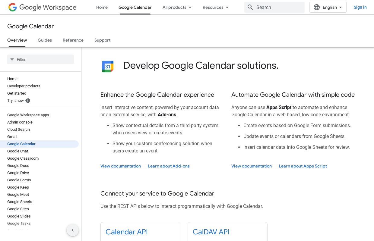 Google Calendar API