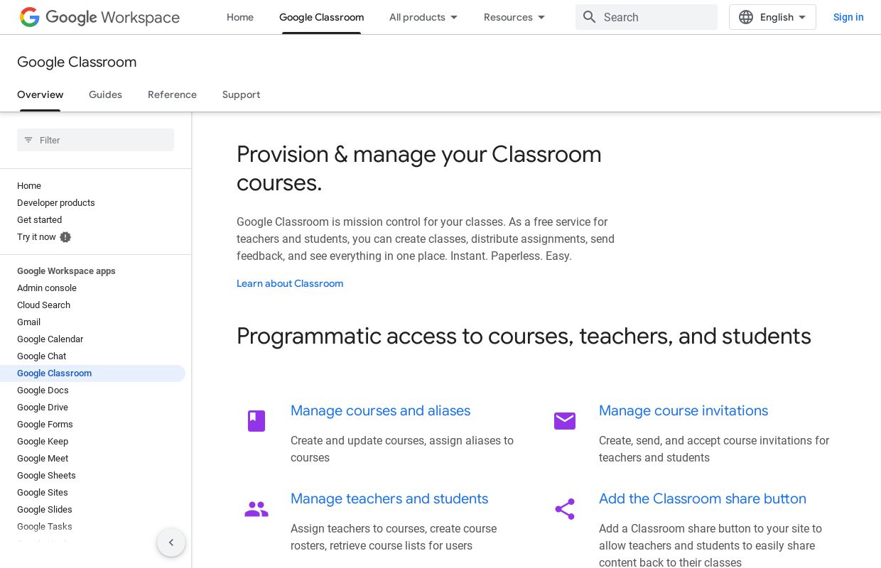 Google Classroom API