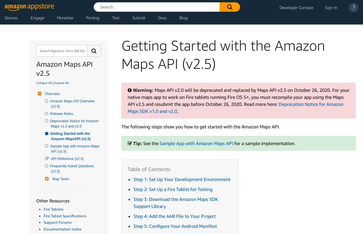 Amazon Maps API v2