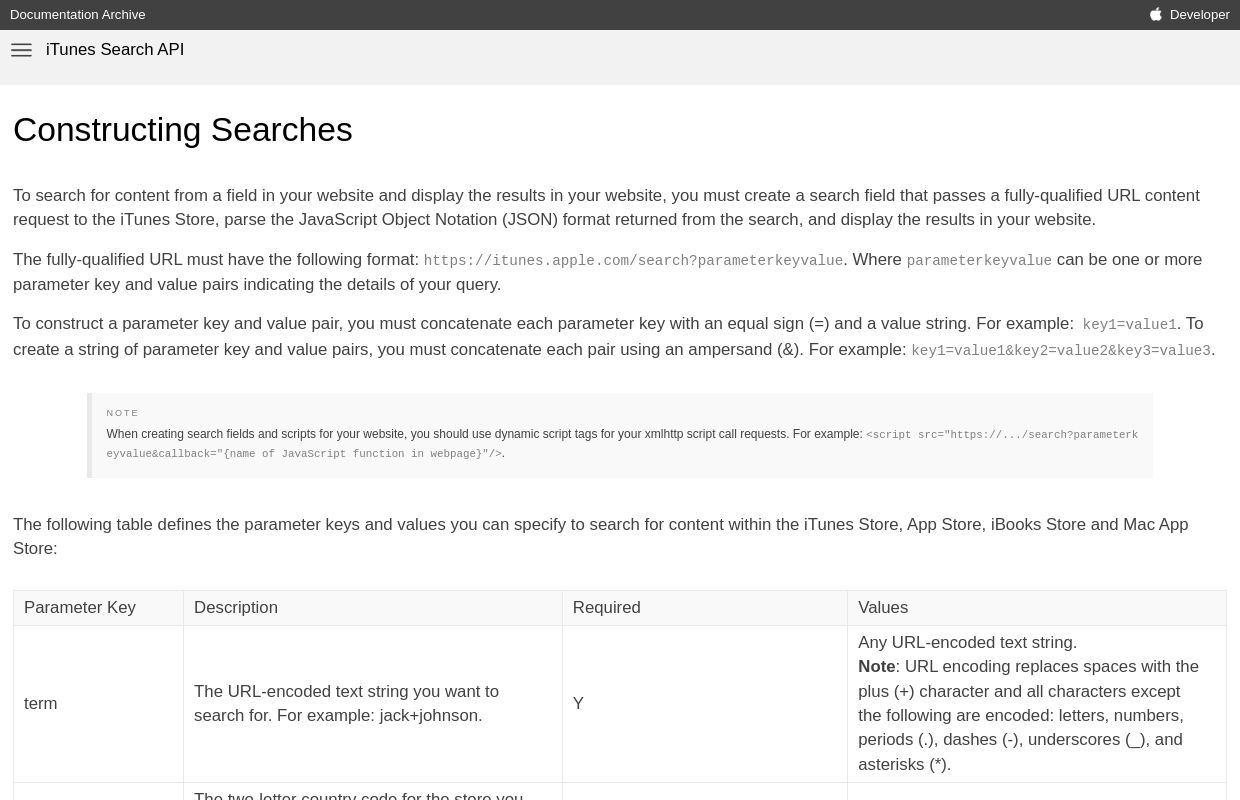 iTunes Search