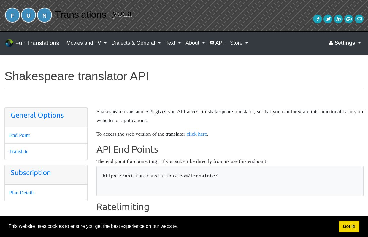 Shakespeare Translator API