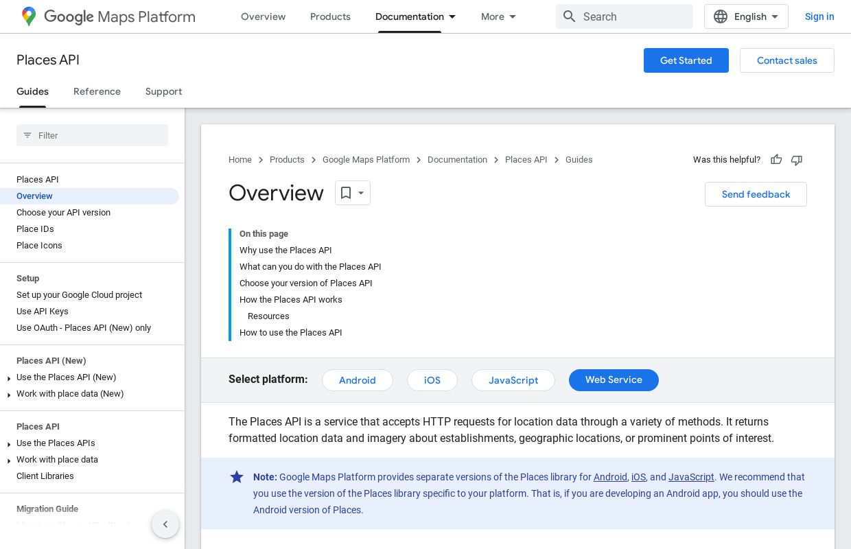 Google Places API