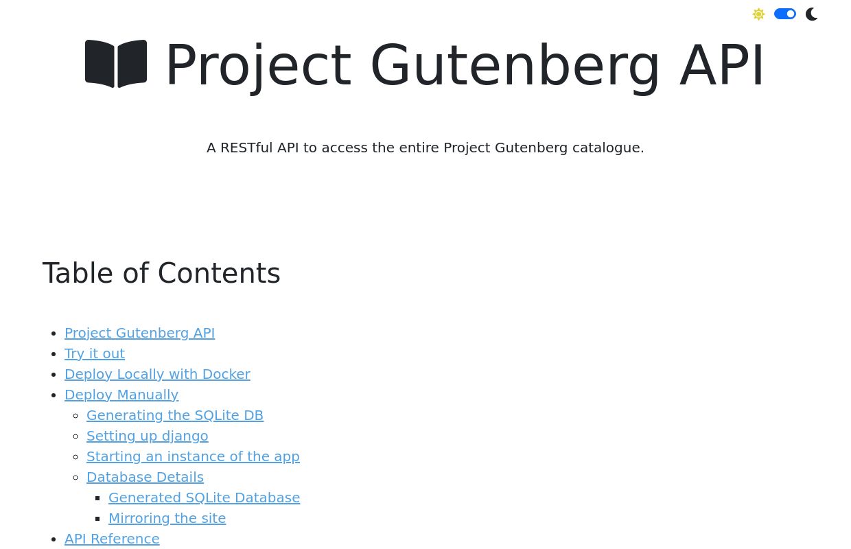 Project Gutenberg API