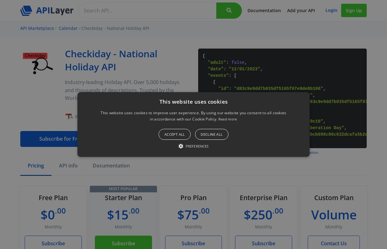 Checkiday - National Holiday API