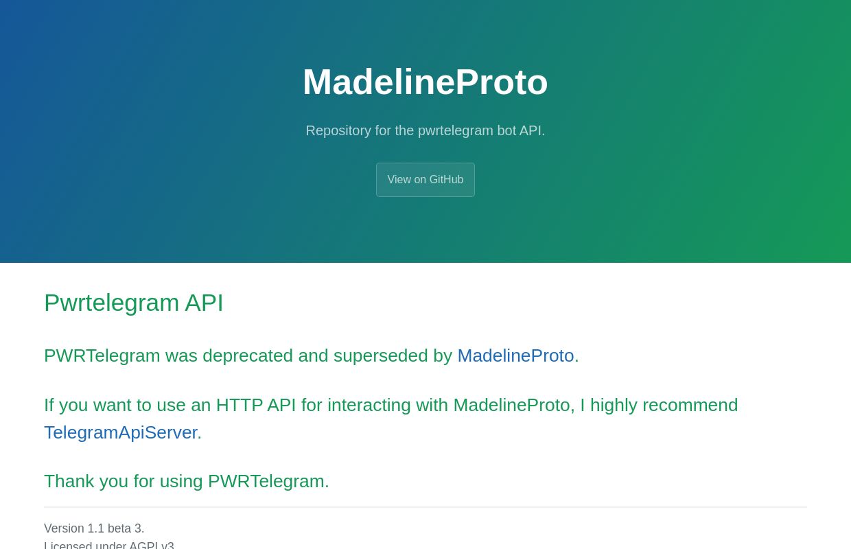 PWRTelegram bot