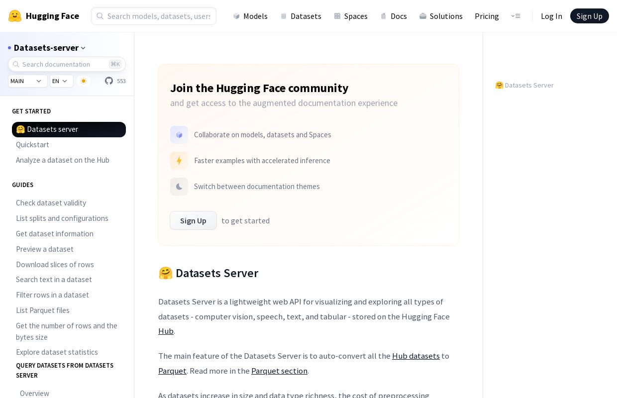 Hugging Face Datasets API