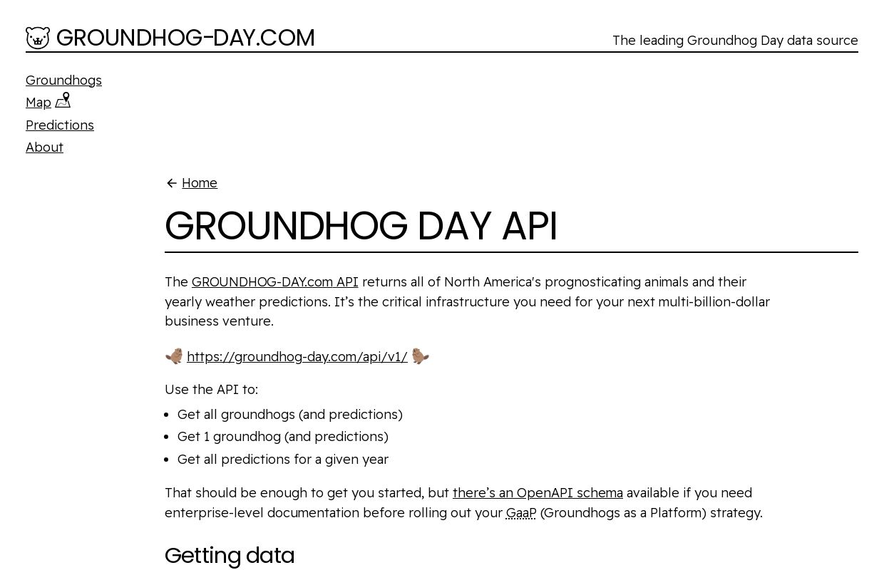 Groundhog Day API