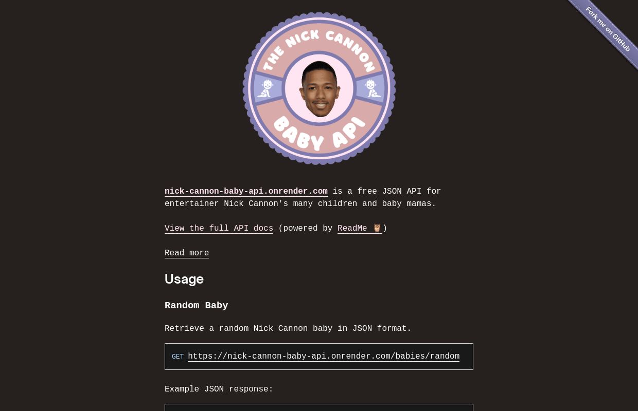 Nick Cannon Baby API