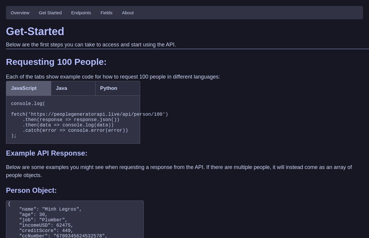People Generator API 