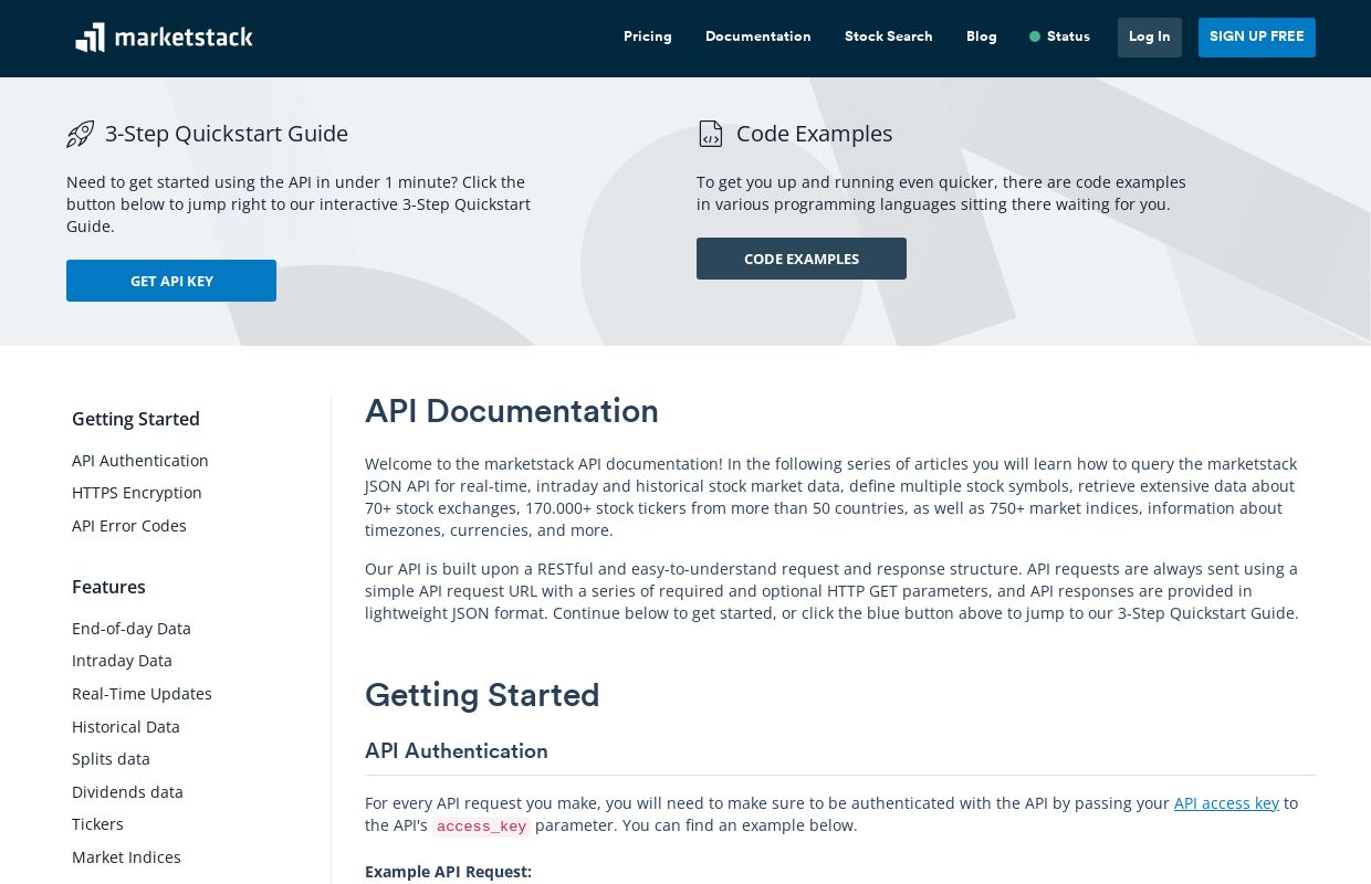 Marketstack API