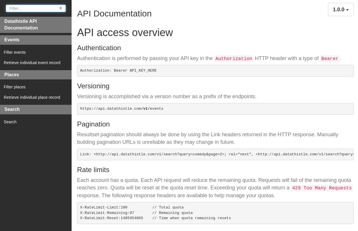 Data Thistle API