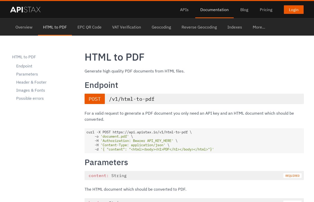 HTML to PDF