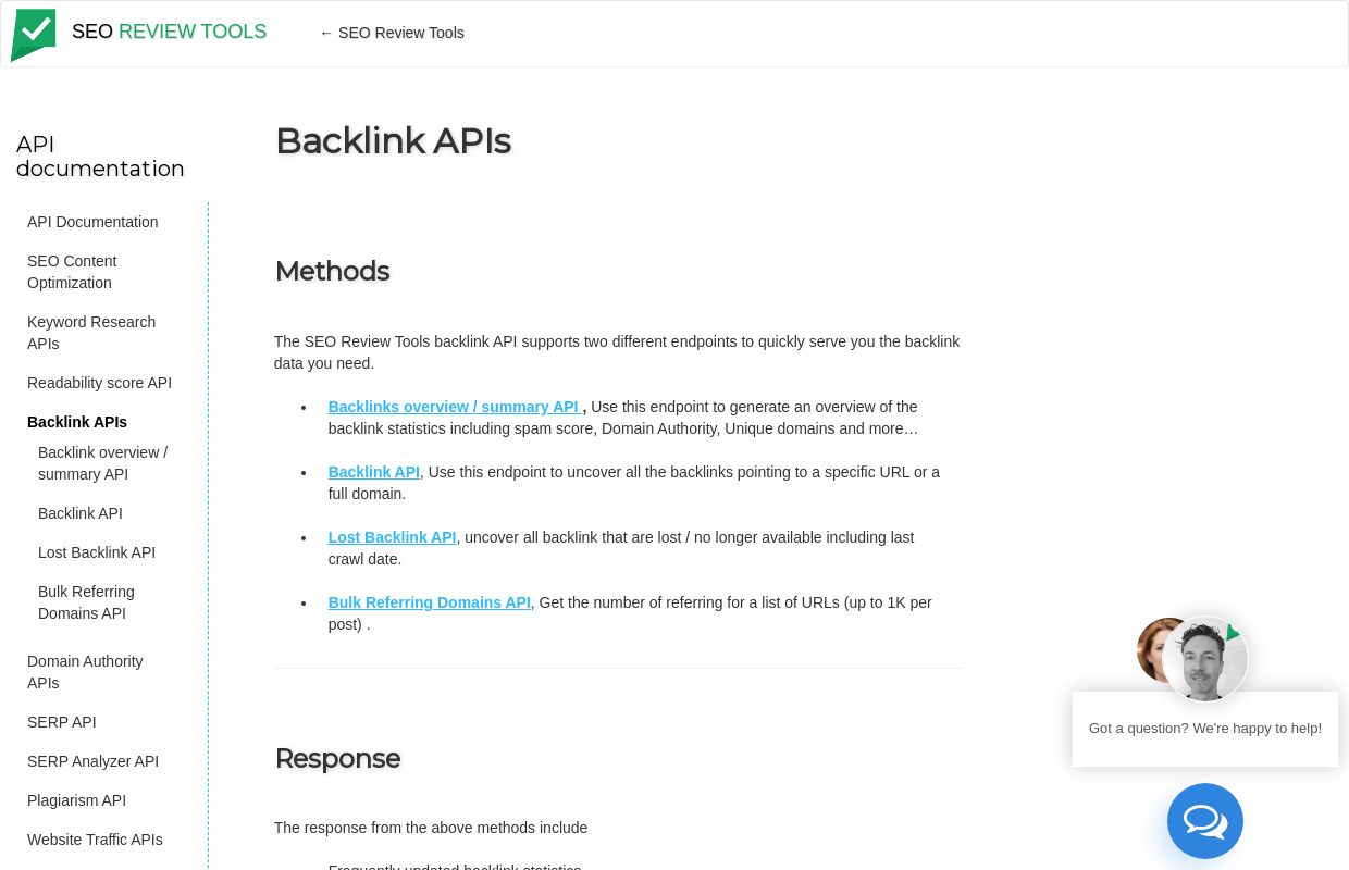 Backlinks API