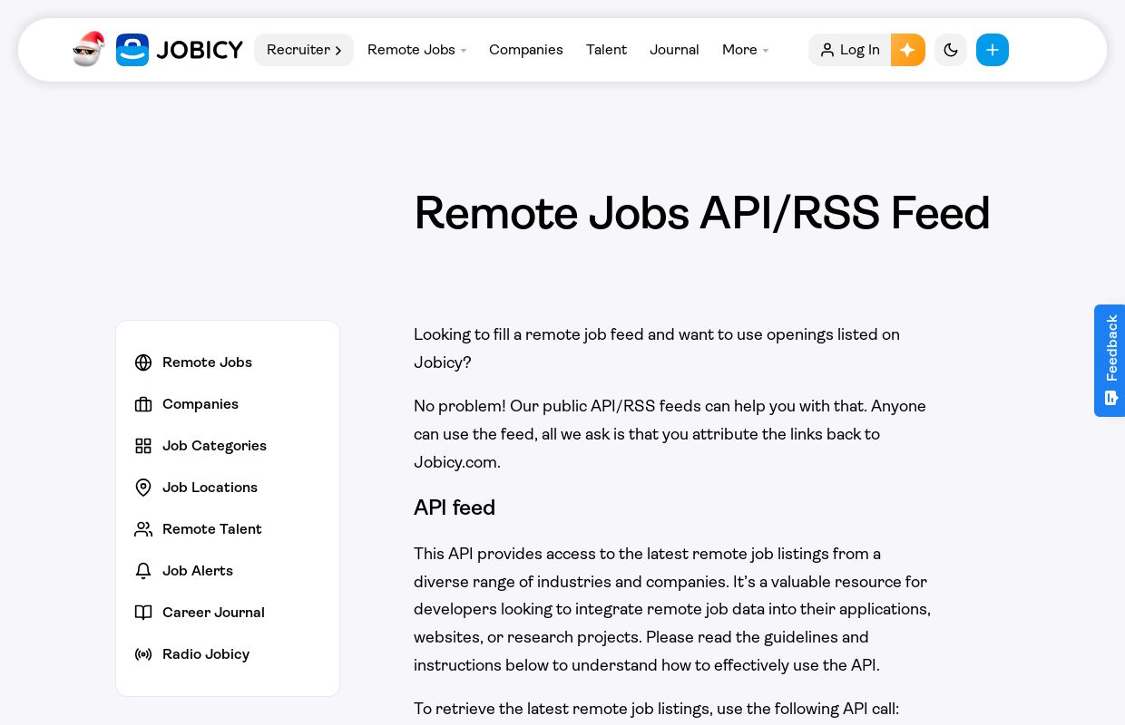 Remote Jobs API Feed