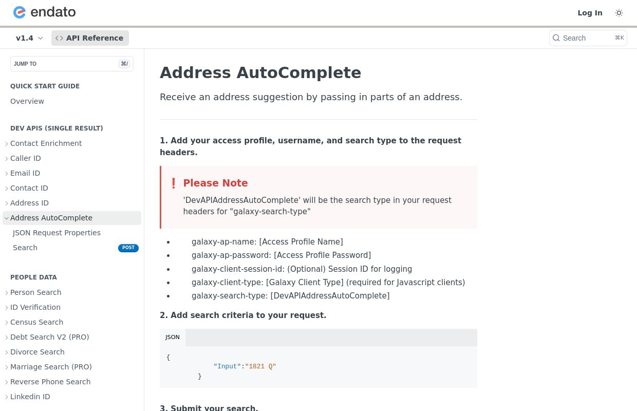 Endato - Address Autocomplete