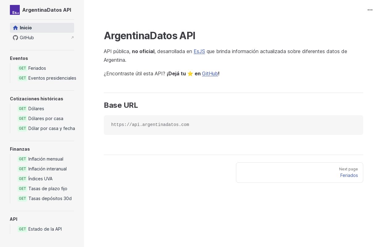 Argentina Datos API