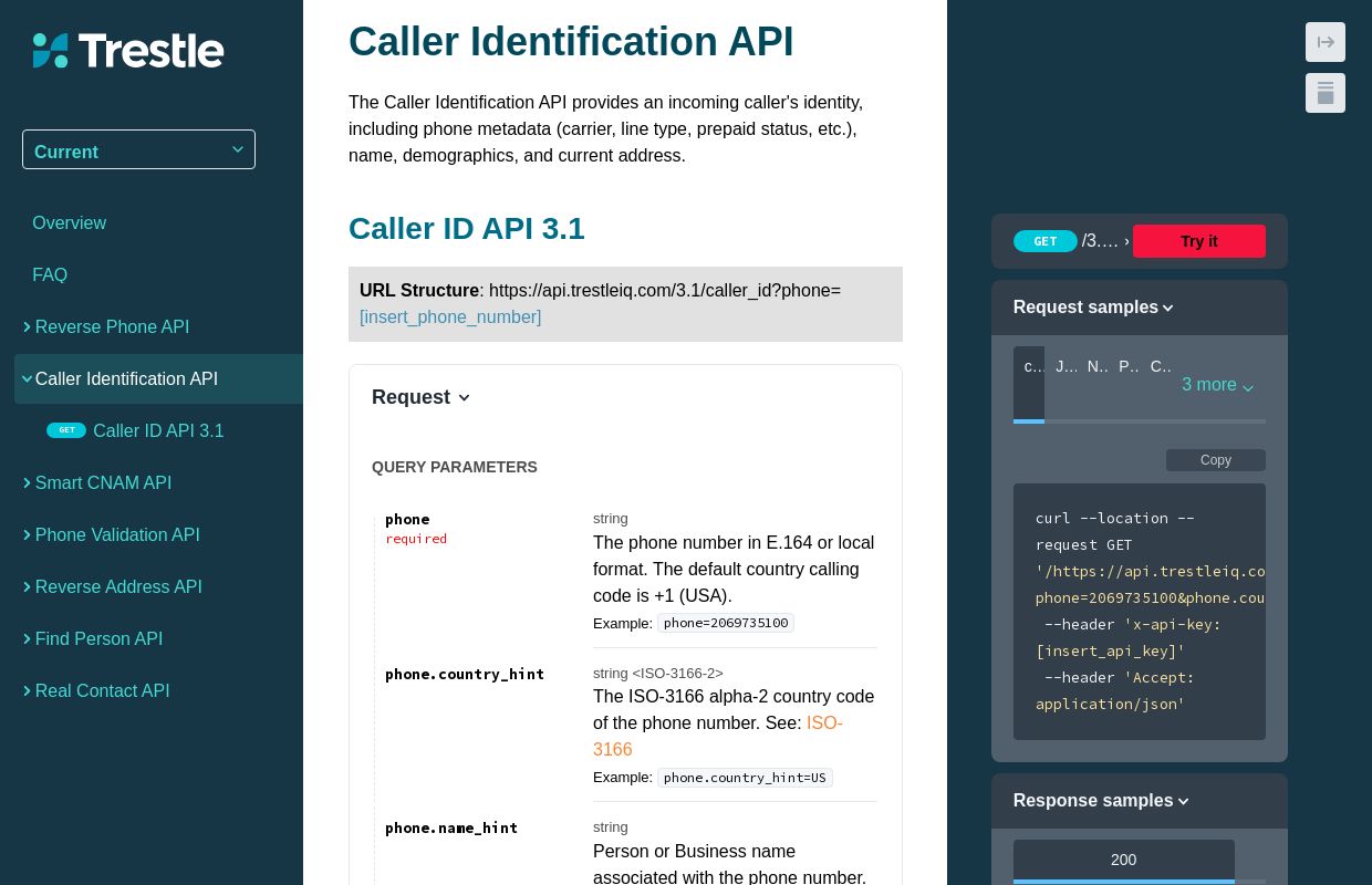 Caller Identification API