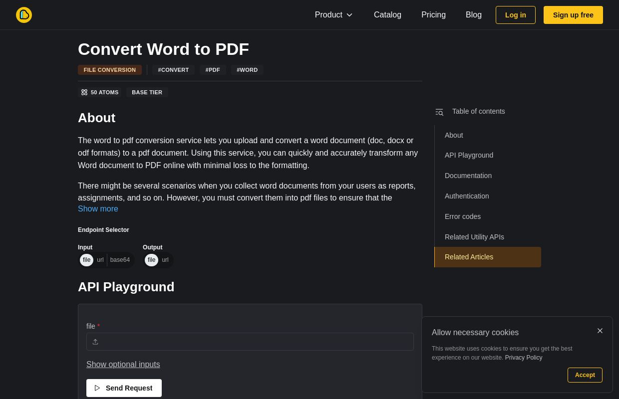 Convert Word to PDF