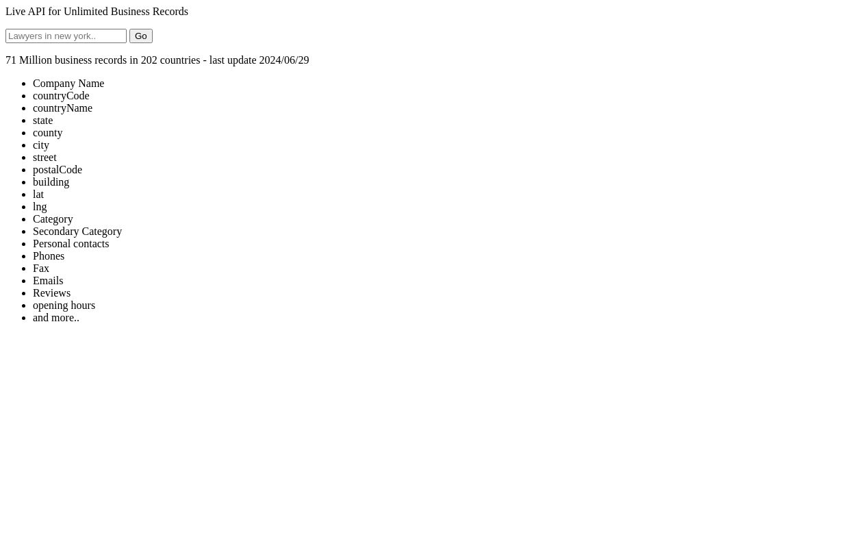 Free Business Data preview interface