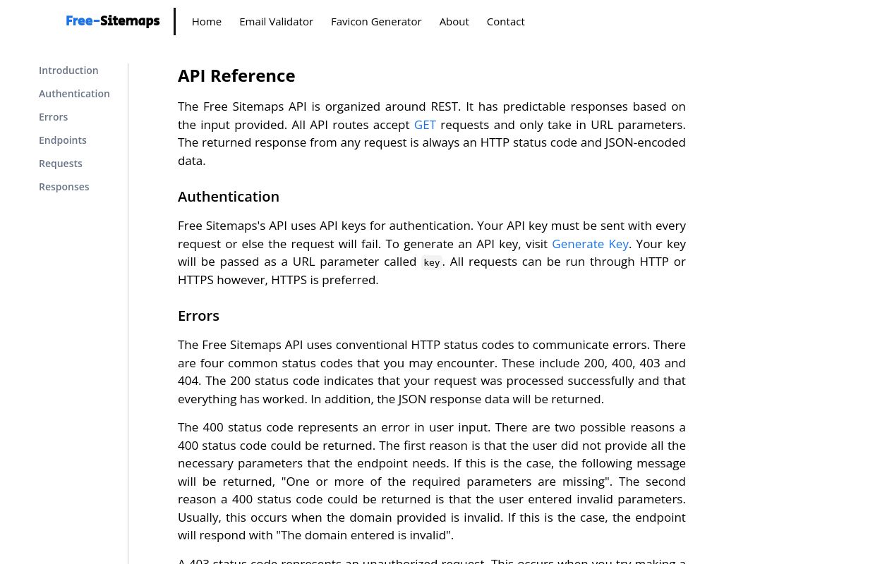 Free Sitemaps Public API