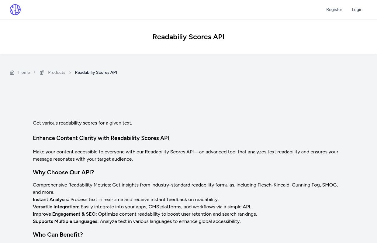 Readabiliy Scores API