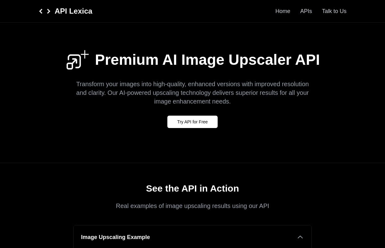 Premium AI Image Upscaler API