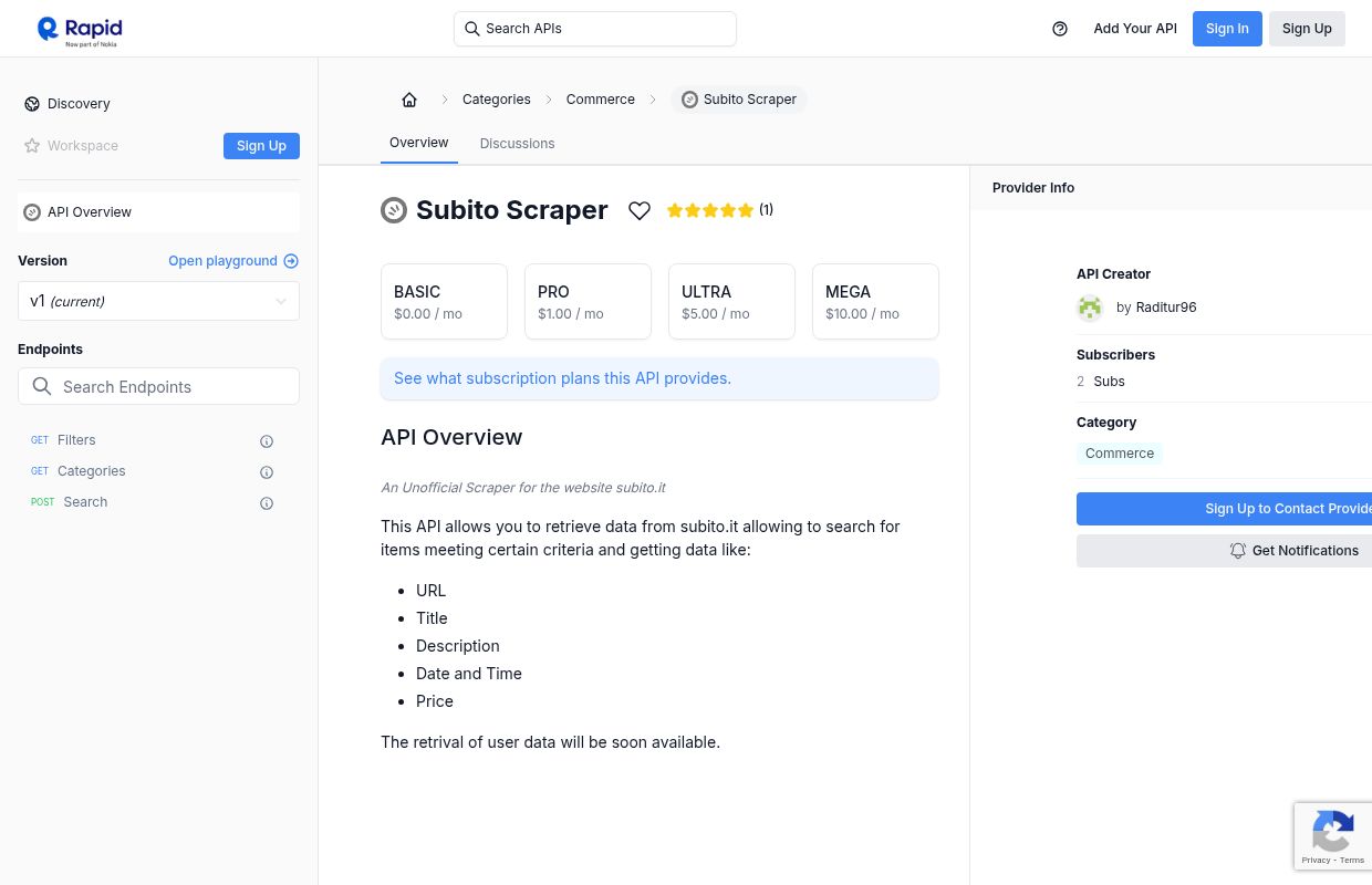 Subito Scraper