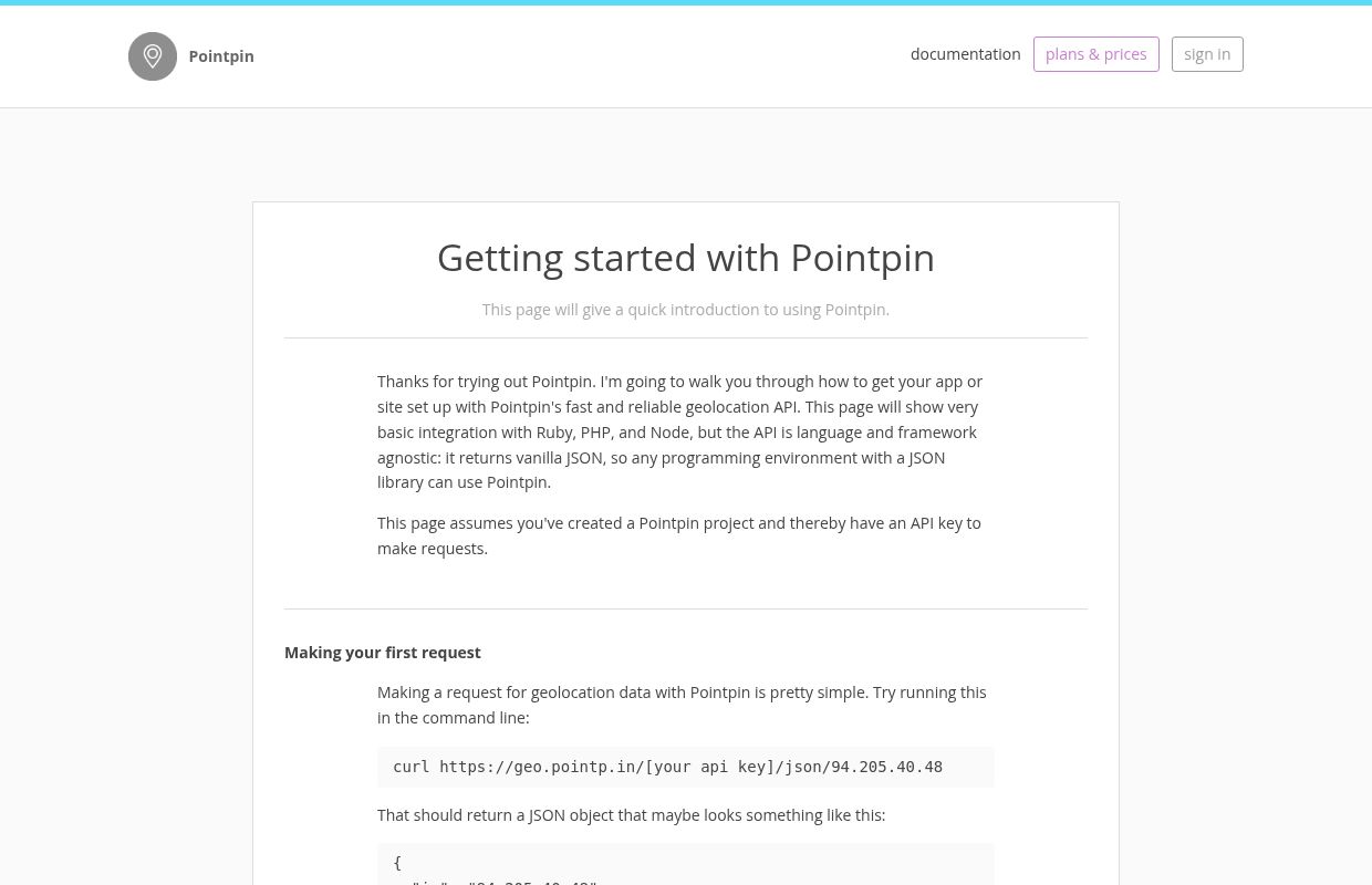 PointPin Geo Location API