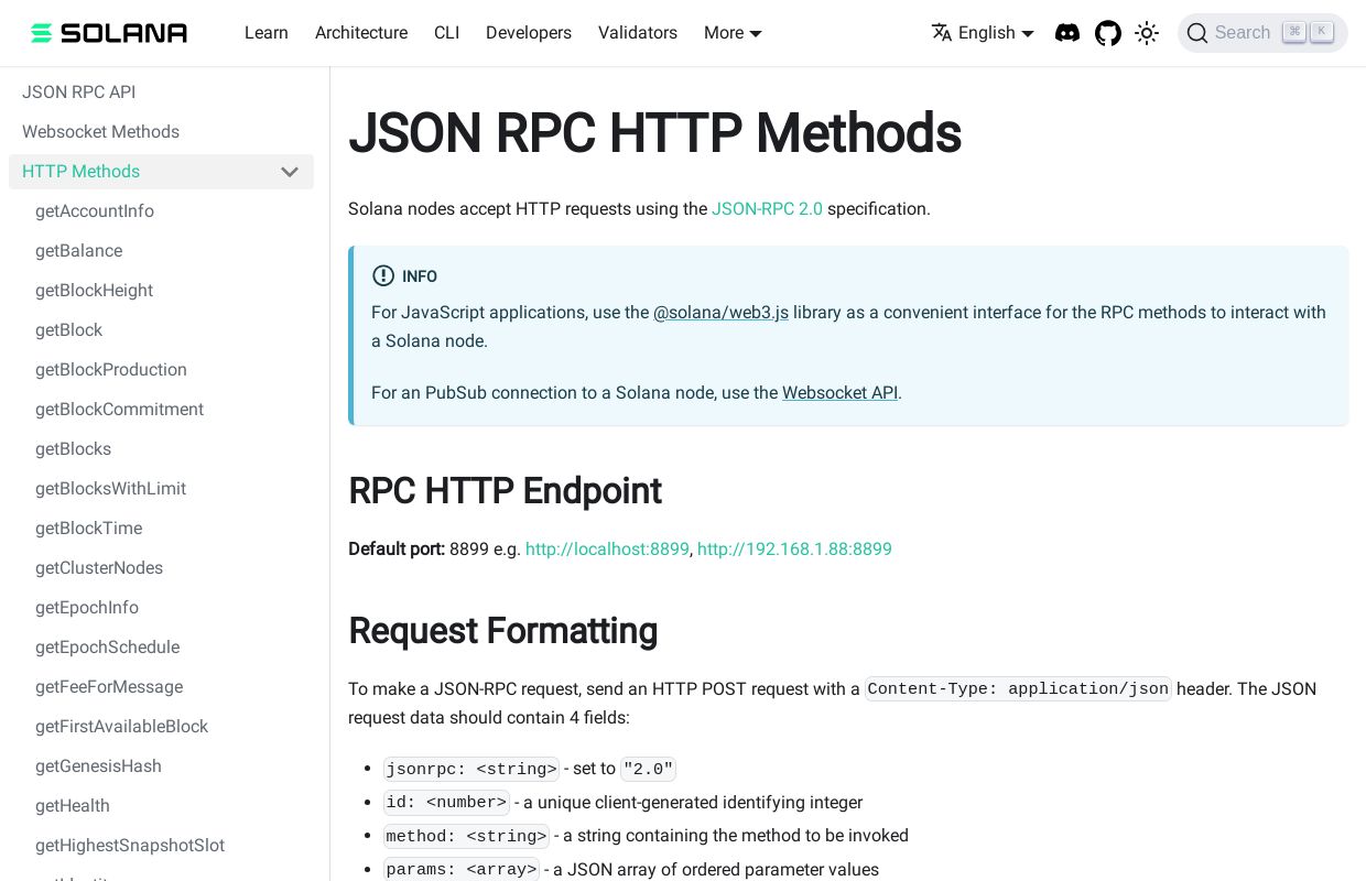 Solana JSON RPC