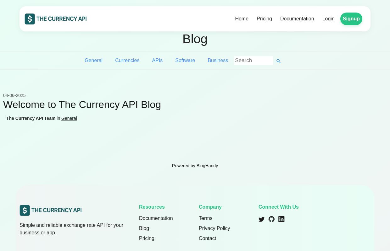 The Currency API
