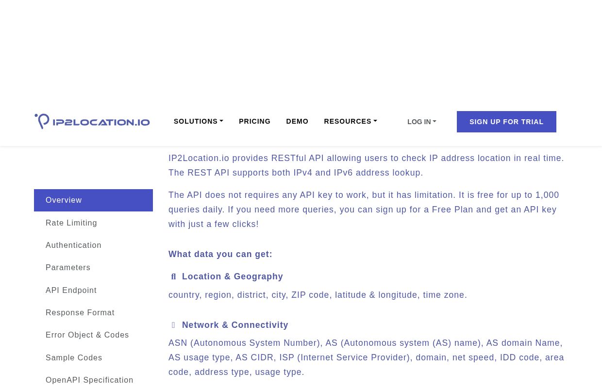IP2Location.io IP Geolocation API
