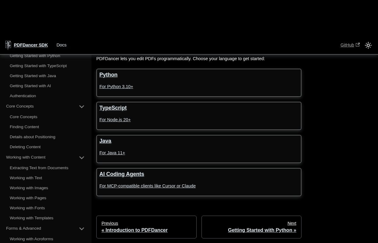 PDFDancer preview interface