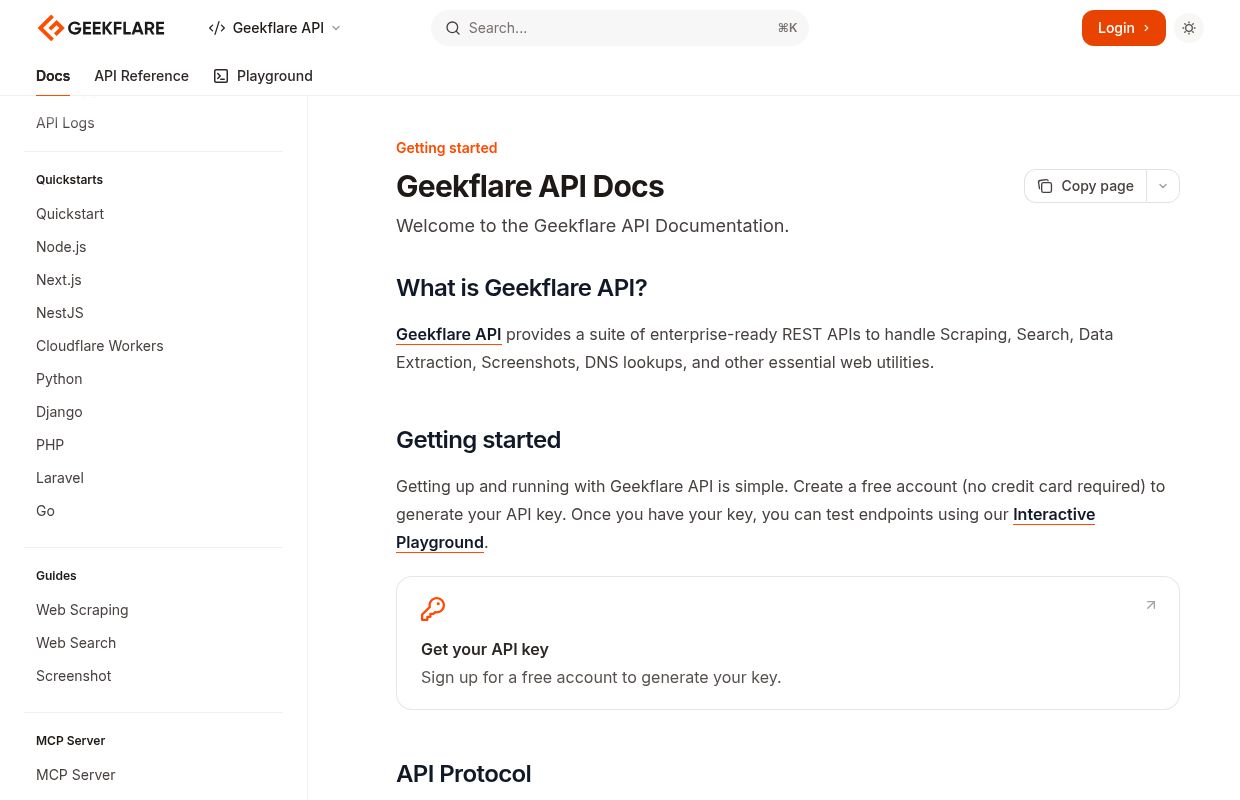Geekflare API preview interface