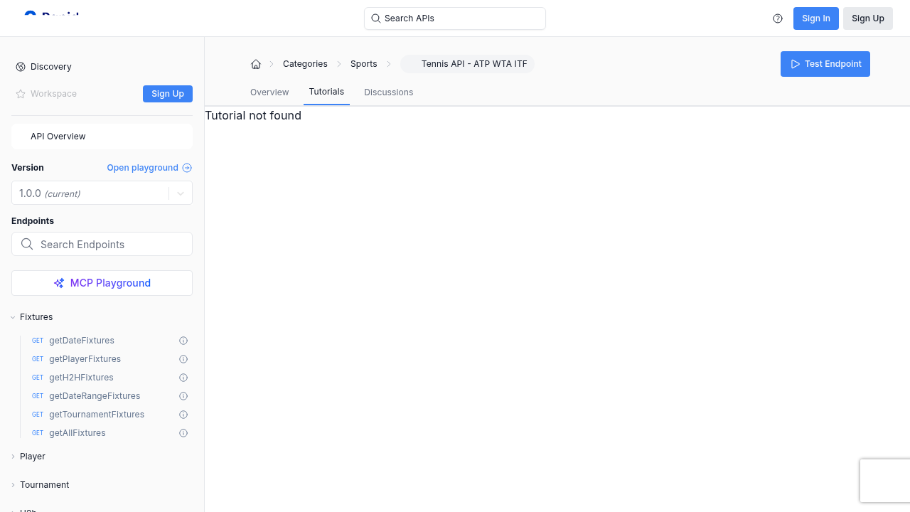 ATP & WTA Tennis API preview interface