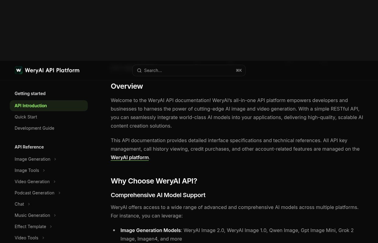 WeryAI preview interface